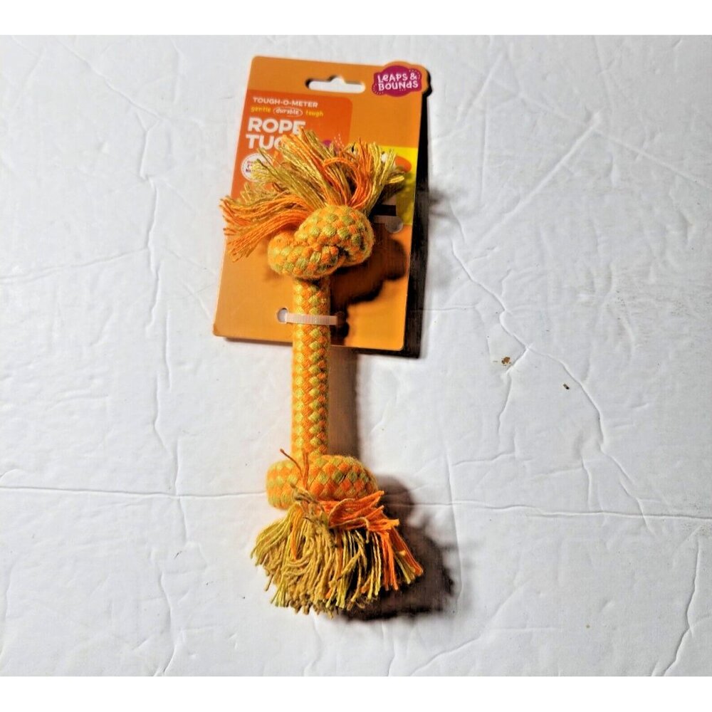 Leaps & Bounds Rope Dog Toy Orange‎ & Yellow Durable XS 6" New